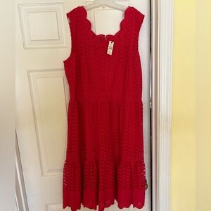 Talbots Vibrant Red Eyelet Dress
